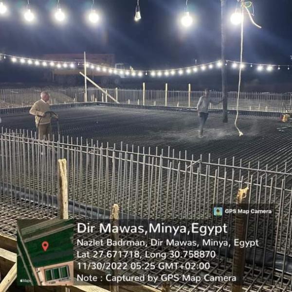 أعمال تنفيذ محطه معالجه بقريه نزله البدرمان